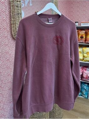 Nantucket Crisps Washed Mauve Crewneck Sweatshirt with Chest Logo